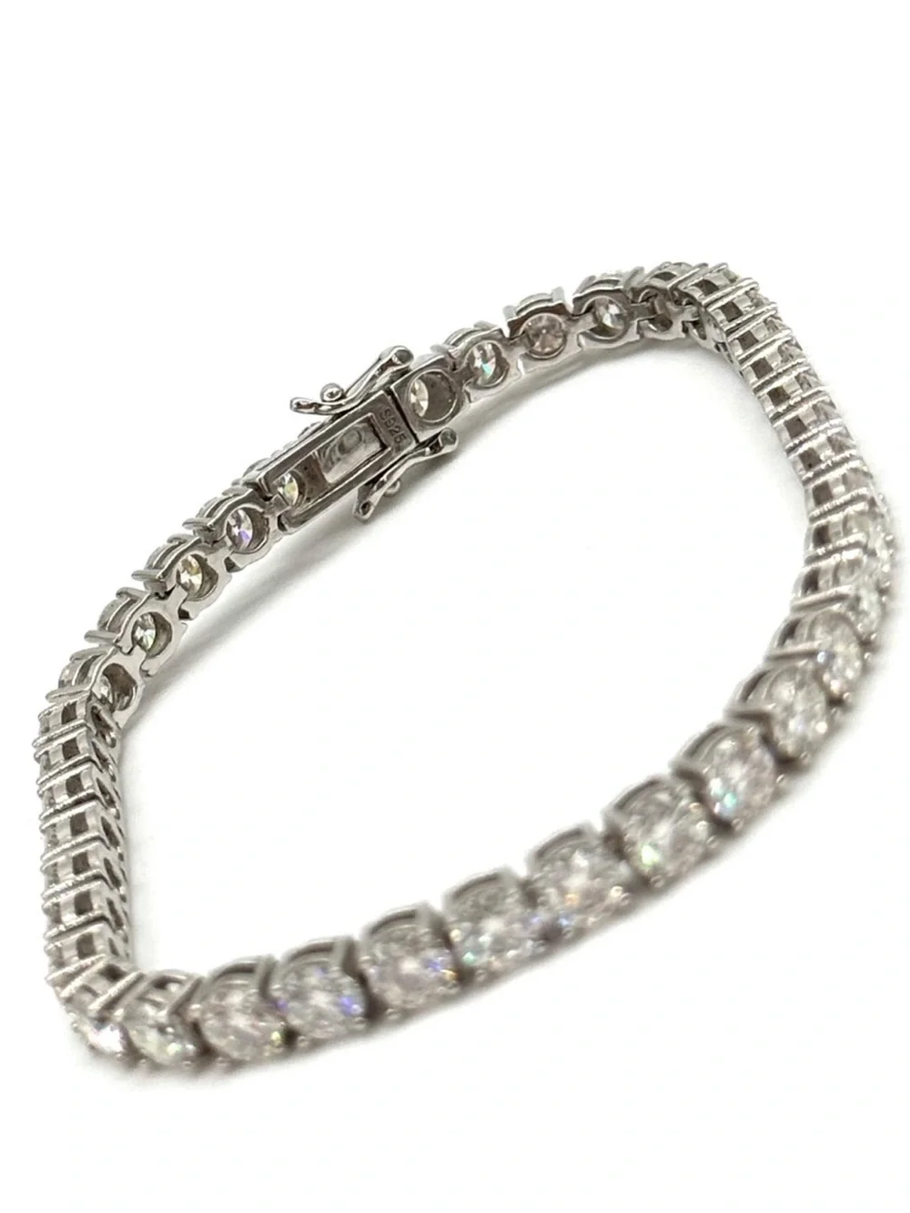 925 Silver, 11.7CTW Moissanite Tennis Bracelet